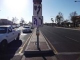 Crossing accidents caused by public transportation services, pedestrian crossing button on median
